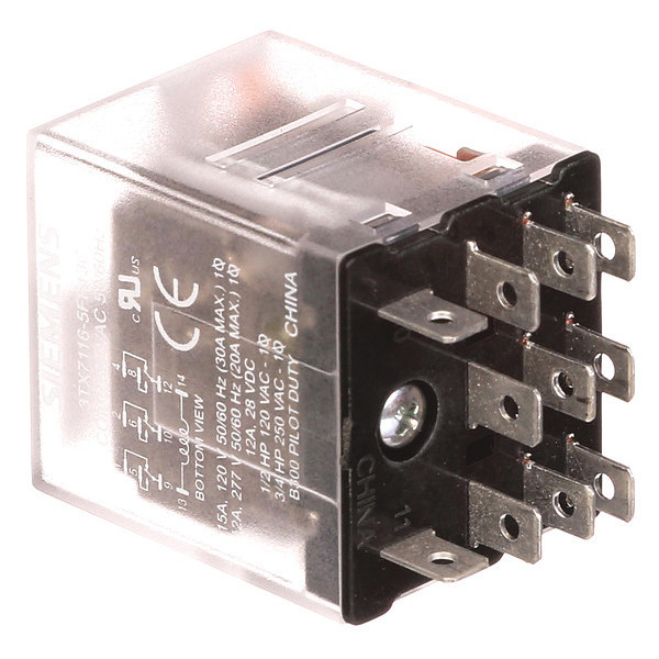 Siemens Plug In Relay, 24V DC Coil Volts, Square, 11 Pin, 3PDT 3TX7116-5FF13C