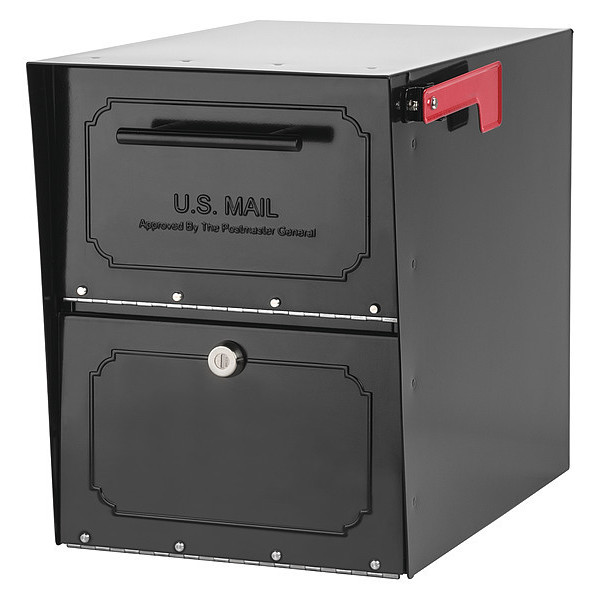 Architectural Mailboxes Mailbox, Black, Powder Coated, 1 Doors, Surface/Post, Locking 6200B-10
