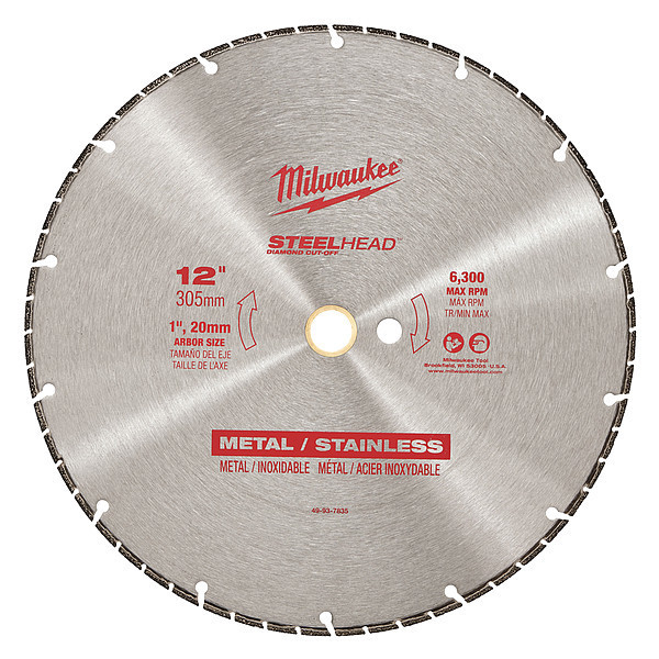 Milwaukee Tool 12 in. STEELHEAD Diamond Cut-Off Wheel 49-93-7835