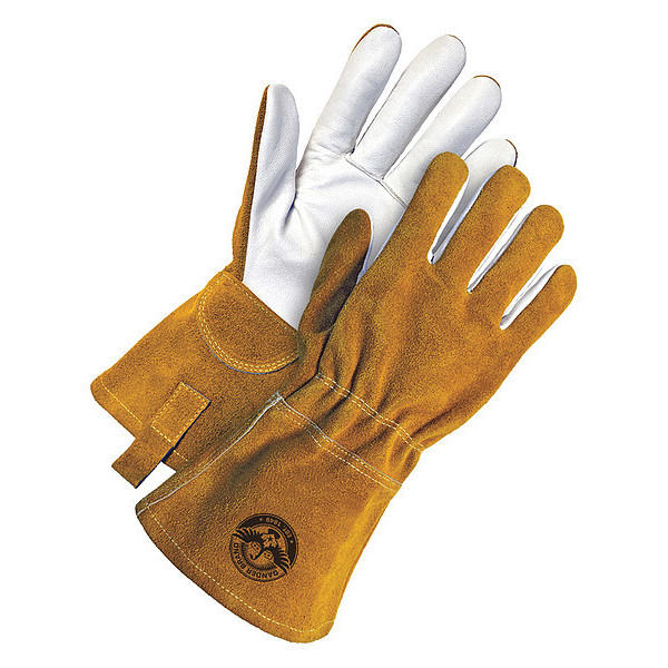 Bdg Gander TIG Welding Glove Split Cow Back Grain Goatskin Palm, Shrink Wrapped, Size S 60-1-1722-S-K