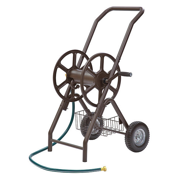 Garden Hose Reel, Cart, 6 in, Steel