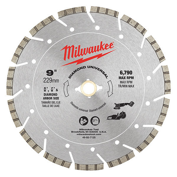 Milwaukee Tool 9 in. Diamond Universal Segmented Turbo Concrete and Masonry Cutting Blade 49-93-7125