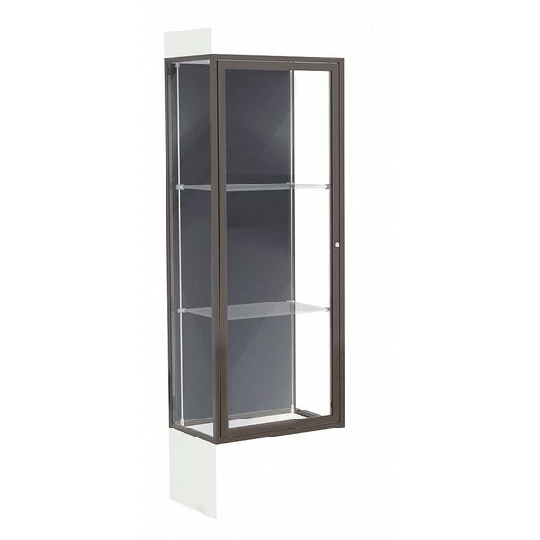 Ghent Lighted Floor Display Case 24x76x20, 12" Base, Bronze 93LFSL-BZ-WHT