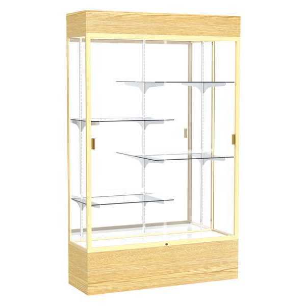 Ghent Lighted Floor Display Case 48x80x16, Mirror 2174MB-GD-LV