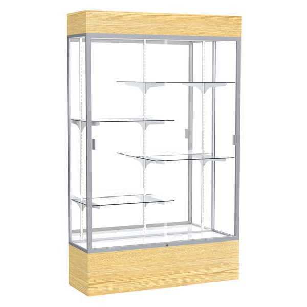 Ghent Lighted Floor Display Case 48x80x16, Mirror 2174MB-SN-LV