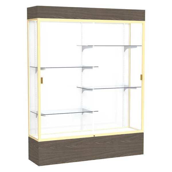 Ghent Lighted Floor Display Case 60x80x16, White, Champange 2175WB-GD-WV