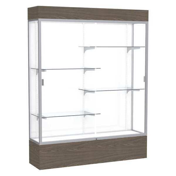 Ghent Lighted Floor Display Case 60x80x16, White, Satin 2175WB-SN-WV