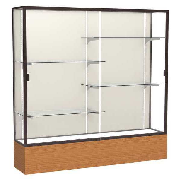 Ghent Floor Display Case 72x72x16, Plaque, Dark Bronze 2076PB-BZ-MK