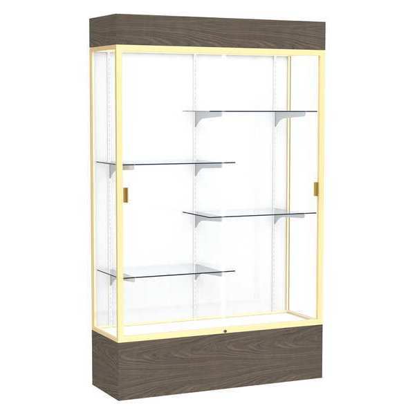Ghent Lighted Floor Display Case 48x80x16, White 2174WB-GD-WV