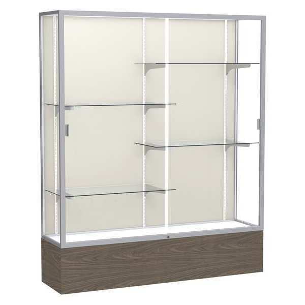 Ghent Floor Display Case 60x72x16, Plaque, Satin 2075PB-SN-WV