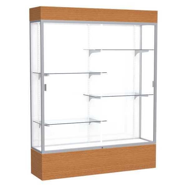 Ghent Lighted Floor Display Case 60x80x16, White, Satin 2175WB-SN-MK