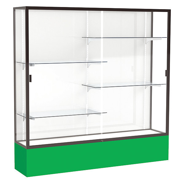 Ghent Spirit Floor Display Case 72x72x16, White, Bronze 376WB-BZ-KG