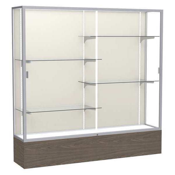 Ghent Floor Display Case 72x72x16, Plaque, Satin 2076PB-SN-WV