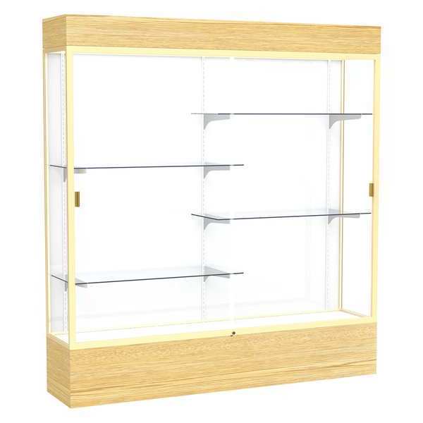 Ghent Lighted Floor Display Case 72x80x16, White, Champange 2176WB-GD-LV