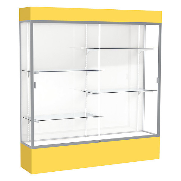 Ghent Lighted Floor Display Case 72x80x16, White, Satin 3176WB-SN-GR