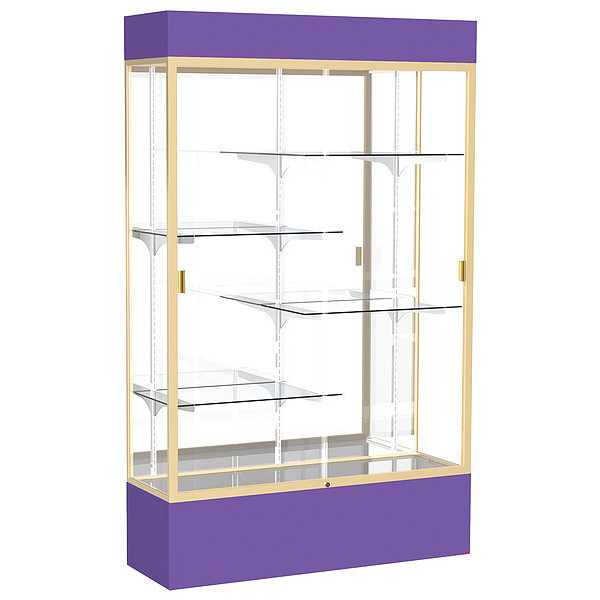 Ghent Lighted Floor Display Case 48x80x16, Mirror 3174MB-GD-PE