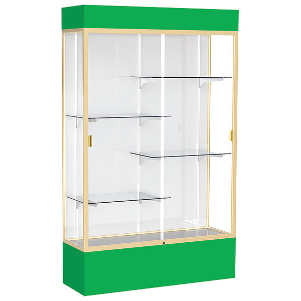 Ghent Lighted Floor Display Case 48x80x16, White 3174WB-GD-KG