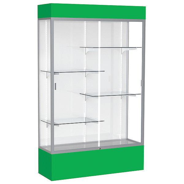 Ghent Lighted Floor Display Case 48x80x16, White 3174WB-SN-KG