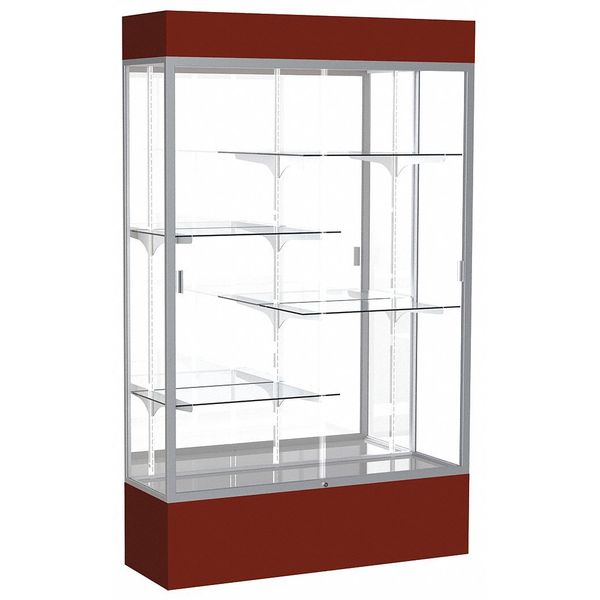 Ghent Lighted Floor Display Case 48x80x16, Mirror 3174MB-SN-MN