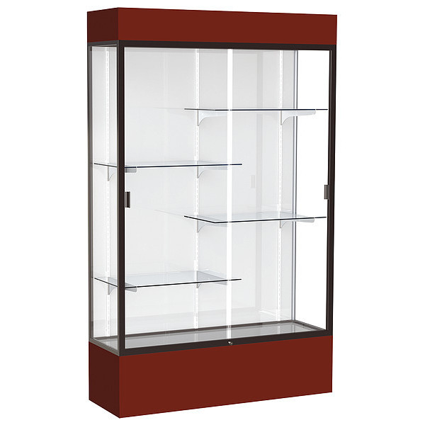 Ghent Lighted Floor Display Case 48x80x16, White 3174WB-BZ-MN