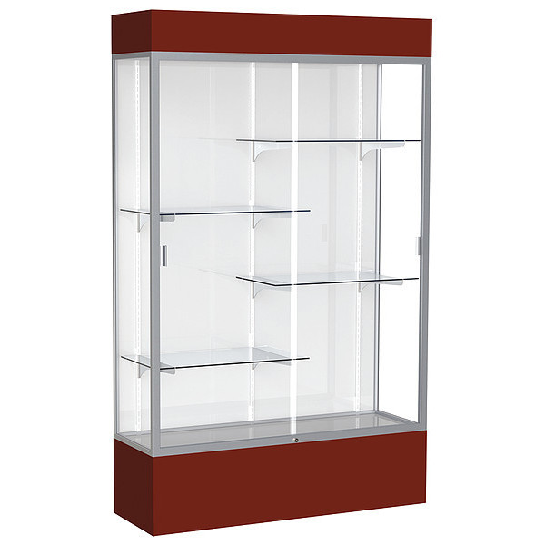 Ghent Lighted Floor Display Case 48x80x16, White 3174WB-SN-MN