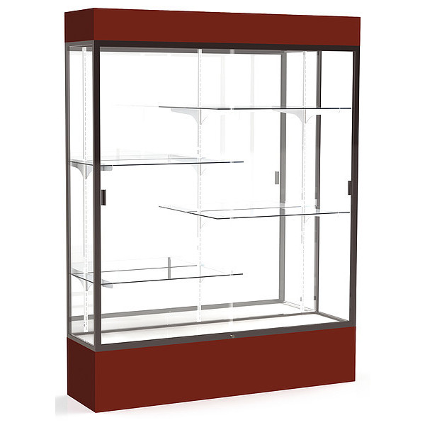 Ghent Lighted Floor Display Case 60x80x16, Mirror, Bronze 3175MB-BZ-MN