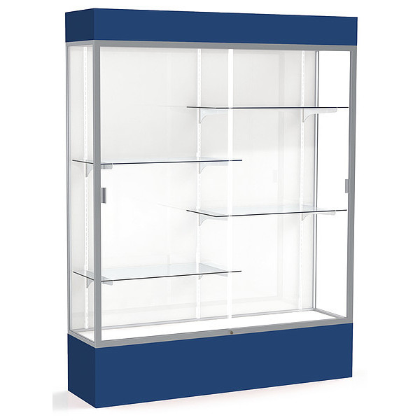 Ghent Lighted Floor Display Case 60x80x16, White, Satin 3175WB-SN-NY
