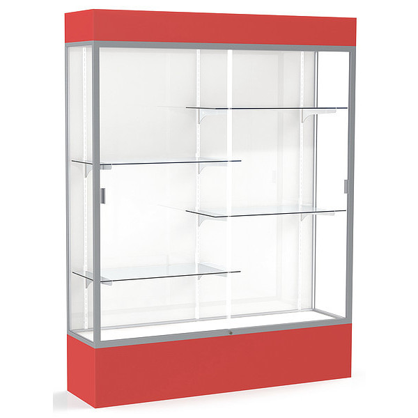 Ghent Lighted Floor Display Case 60x80x16, White, Satin 3175WB-SN-RD