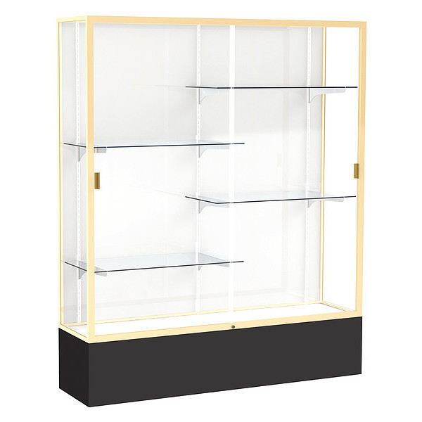 Ghent Spirit Floor Display Case 60x72x16, White, Champange 375WB-GD-BK