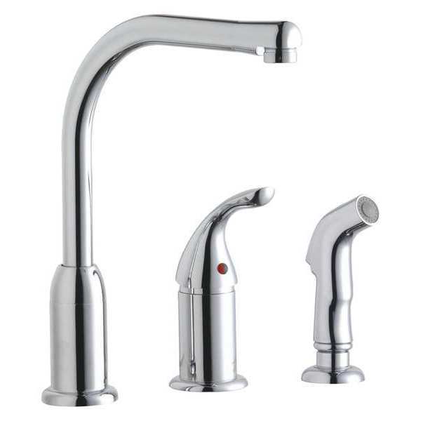 Elkay Remote Lever Handle, Residential / Commercial 3 Hole Single Lever Kitchen Faucet LK3001CR