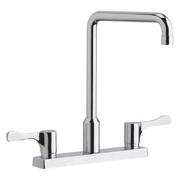 Elkay Lever Handle, 8" Mount, Residential / Commercial 3 Hole Faucet, Single Supply Inlet, 13" Spout LKD2442BHC