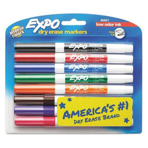 Expo Dry-Erase Marker, Fine Point, Assorted, PK8 SAN86601