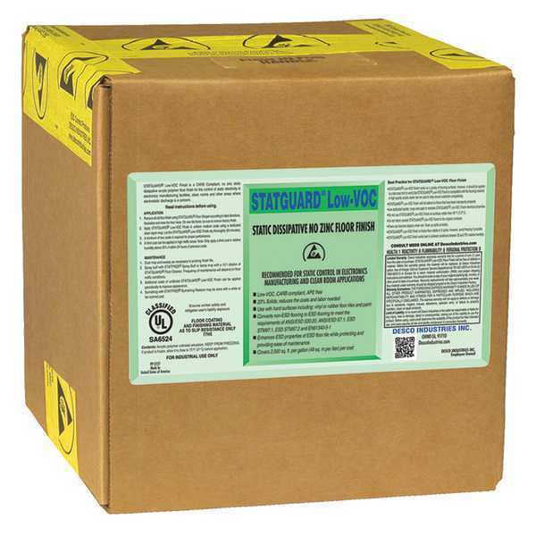 Desco Statguard, Low-Voc Floor Finish, 2.5 gal. 10550