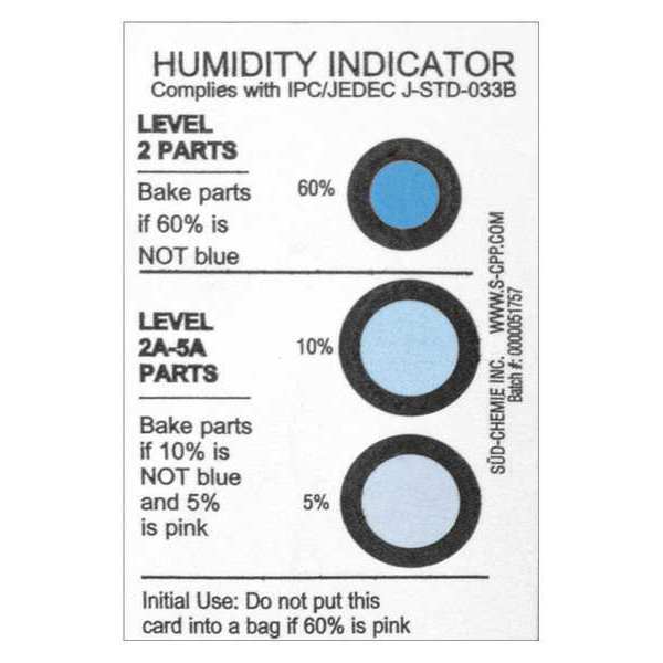 Desco Humidity Indicator Card, 5-10-60, PK125 13869