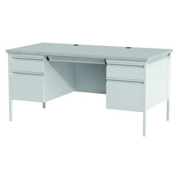 Hirsh 30 X 60 Double Pedestal Office Desk Gray Gray 20103