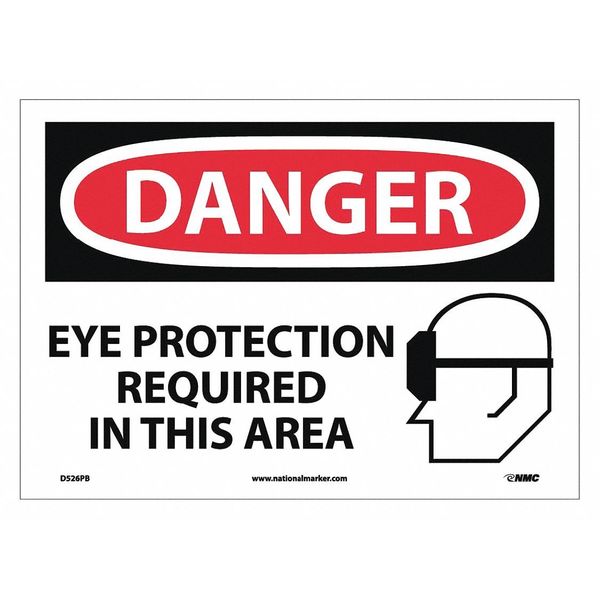 Nmc Danger Eye Protection Required In This Area Sign D526PB