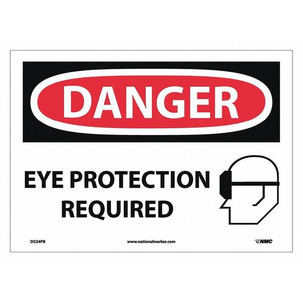 Nmc Danger Eye Protection Required Sign D524PB