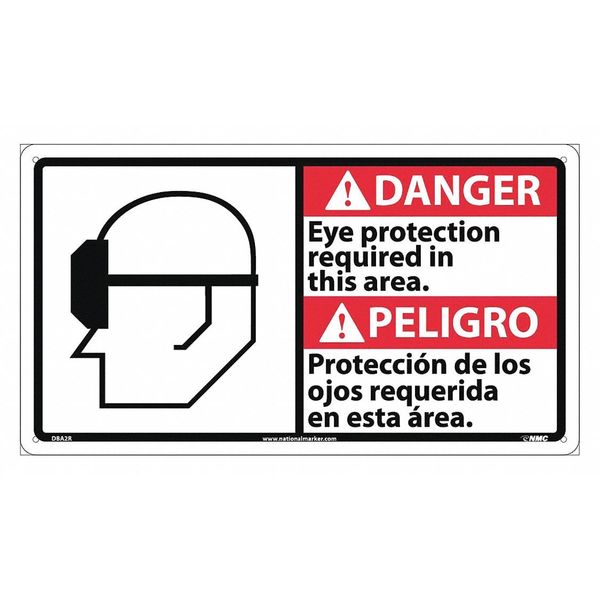 Nmc Danger Eye Protection Required Sign - Bilingual DBA2R