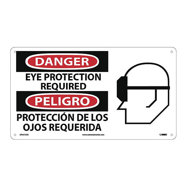 Nmc Danger Eye Protection Required Sign - Bilingual SPSA102R
