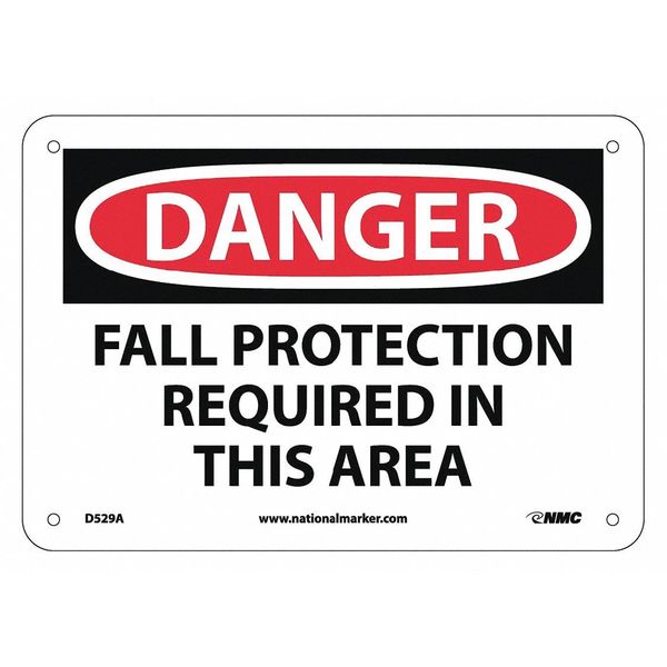 Nmc Danger Fall Protection Required In This Area Sign D529A