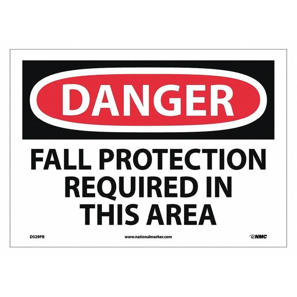 Nmc Danger Fall Protection Required In This Area Sign D529PB