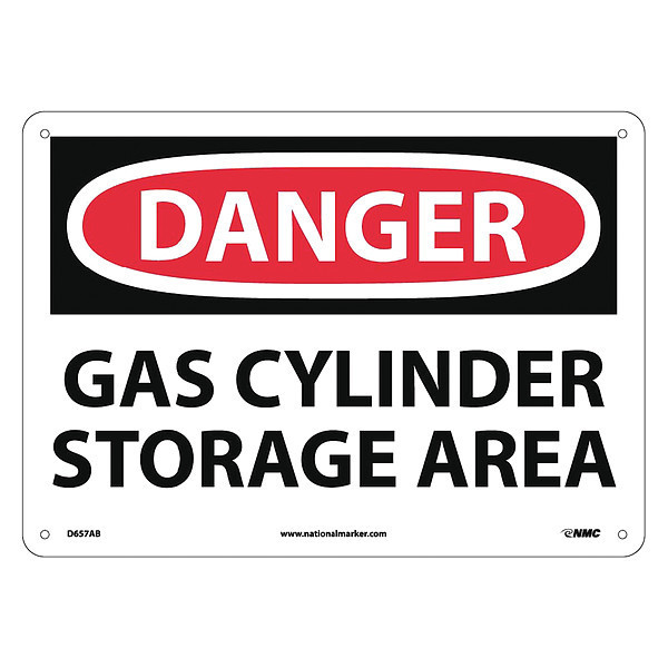 Nmc Danger Gas Cylinders Storage Area Sign, D657AB D657AB