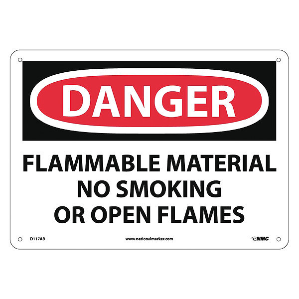 Nmc Danger Flammable Material Sign, D117AB D117AB