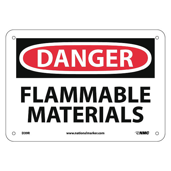 Nmc Danger Flammable Materials Sign, D39R D39R