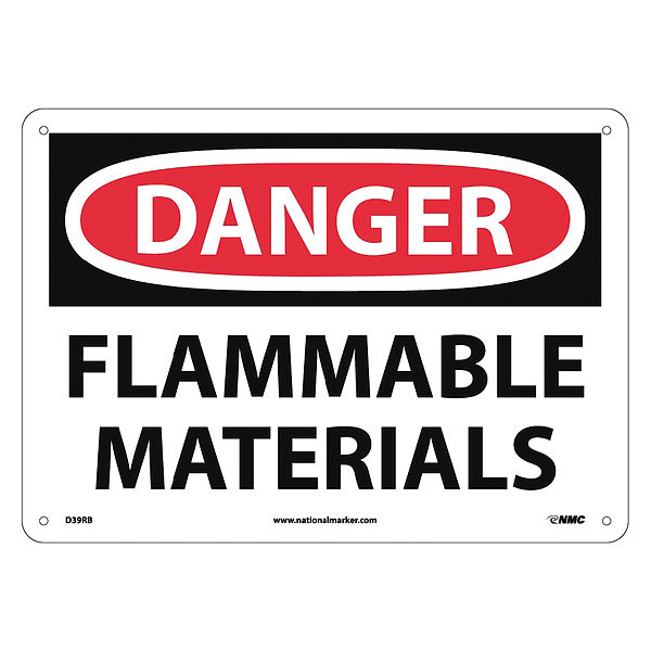 Nmc Danger Flammable Materials Sign, D39RB D39RB