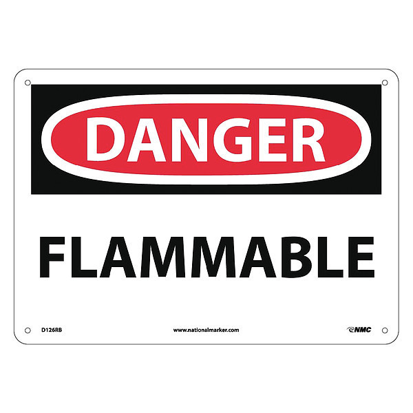 Nmc Danger Flammable Sign, D126RB D126RB
