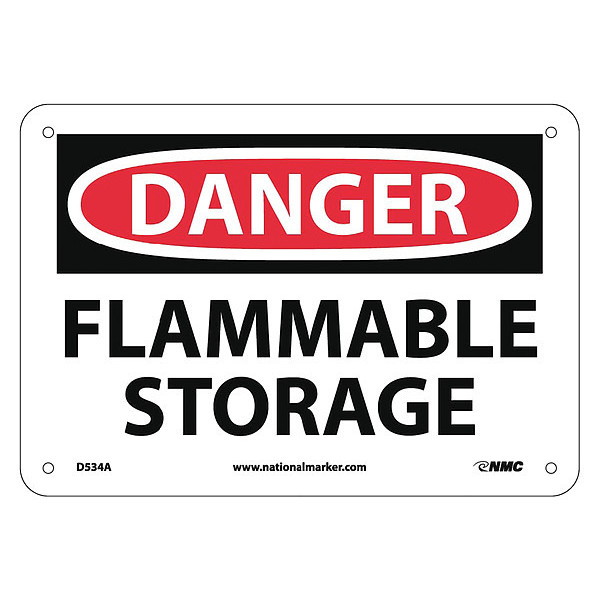 Nmc Danger Flammable Storage Sign, D534A D534A