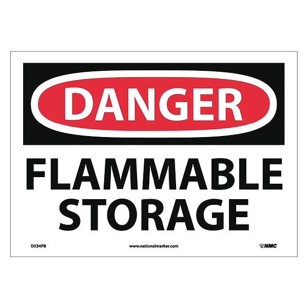 Nmc Danger Flammable Storage Sign, D534PB D534PB