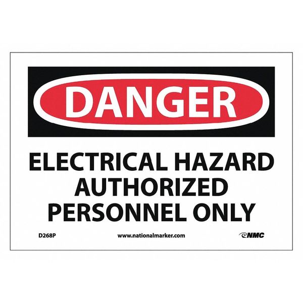 Nmc Danger Hazard Equipment Sign, D268P D268P