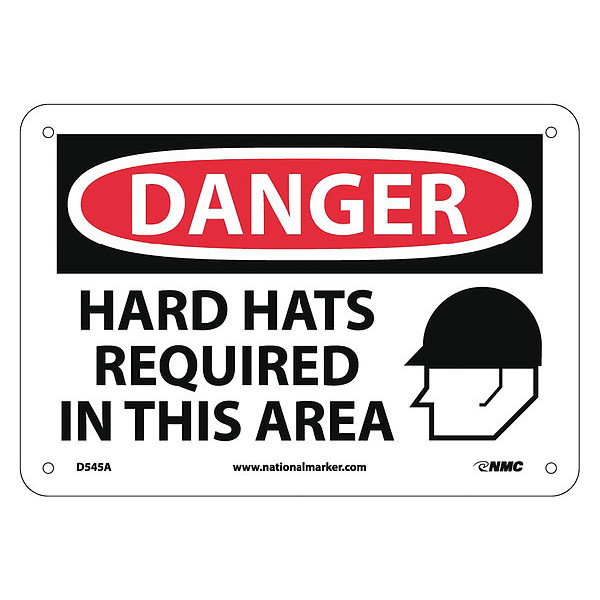 Nmc Danger Hard Hats Required In This Area Sign D545A